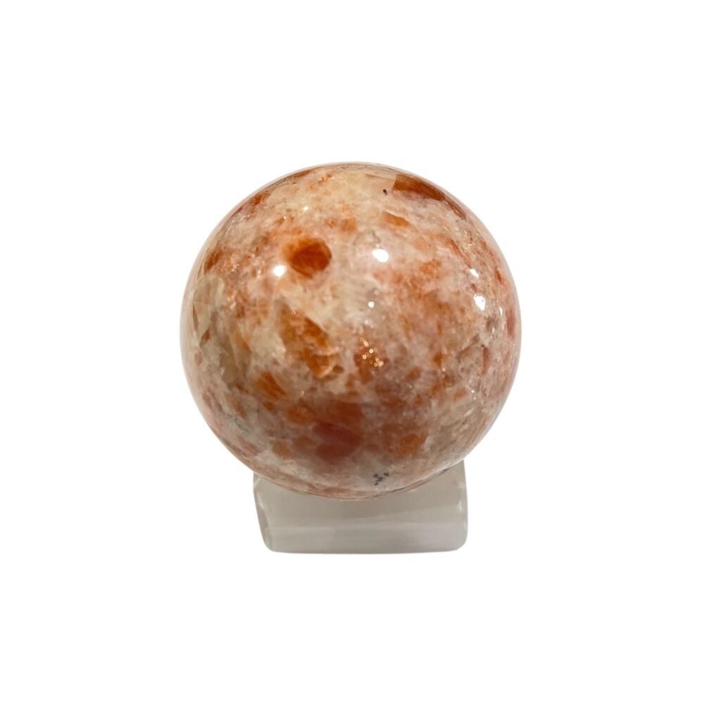 Sunstone Sphere 110 Grams on Selenite Base 15 Grams